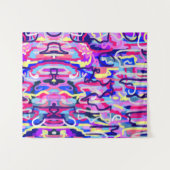 Abstract schilderen van vormen en kleuren wandkleed (Voorkant (horizontaal))