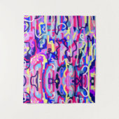 Abstract schilderen van vormen en kleuren wandkleed (Voorkant)