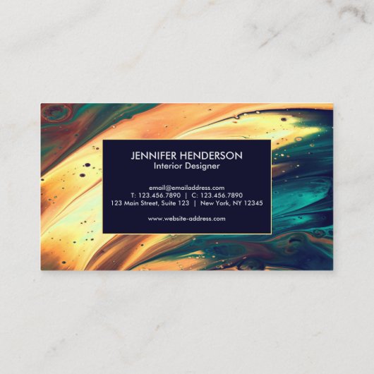 Abstract schilderen visitekaartje (Achterkant)