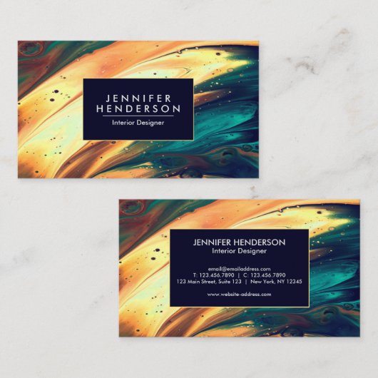 Abstract schilderen visitekaartje (Voorkant / Achterkant)