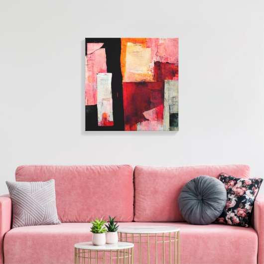 Abstract schilderen "vreedzame beloften". Canvas P Afdruk (Insitu (Woonkamer))