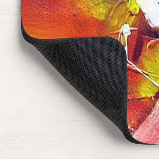 Abstract schilderend modern expressionistisch rood muismat (Hoek)