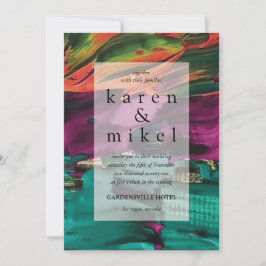 Abstract schilderij Acryl bruiloft uitnodiging