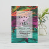 Abstract schilderij Acryl bruiloft uitnodiging (Staand voorkant)