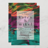 Abstract schilderij Acryl bruiloft uitnodiging (Voorkant / Achterkant)