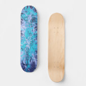 Abstract schilderij | blauwe splattergrunge persoonlijk skateboard (Voorkant)