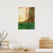 Abstract Schilderij Boom Bos Groen Aarde Poster (Keuken)