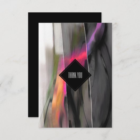 Abstract schilderij dank u verjaardag Kaart (Voorkant / Achterkant)