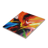 Abstract Schilderij door Serdar Hizli Tegeltje (Zijkant)