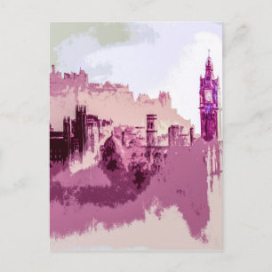 Abstract Schilderij Edinburgh Hoofdstad van Schotl Briefkaart