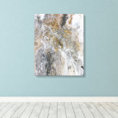 Abstract schilderij grijs zwart goud canvas afdruk (Insitu (Houten vloer))