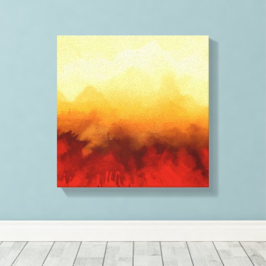 Abstract schilderij, hedendaags, rood, beige canvas afdruk (Insitu (Houten vloer))