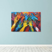 Abstract schilderij Het staat voor verscheidenheid Canvas Afdruk (Insitu (Houten vloer))