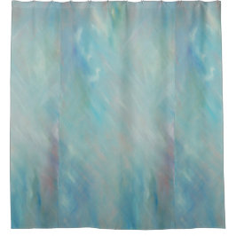 Abstract schilderij in blauw tinten douchegordijn