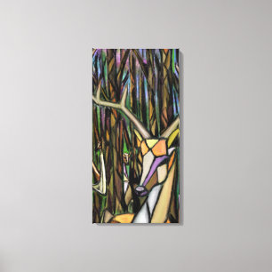 Abstract schilderij in cubistische stijl op canvas afdruk