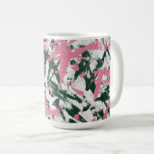 Abstract schilderij in roze en groen koffiemok (Voorkant rechts)