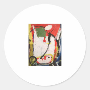 Abstract schilderij Jeff Hankamer Artjunkhaus Art Ronde Sticker