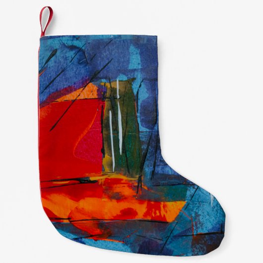 Abstract schilderij kleine kerstsok (Voorkant)