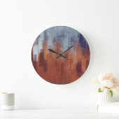 Abstract schilderij, kleurrijke betonnen muur. grote klok (Huis)