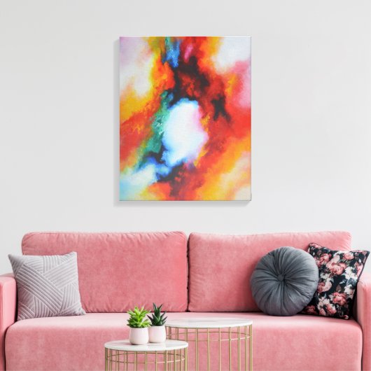 Abstract schilderij Kleurrijke Moderne Kunst Canvas Afdruk (Insitu (Woonkamer))