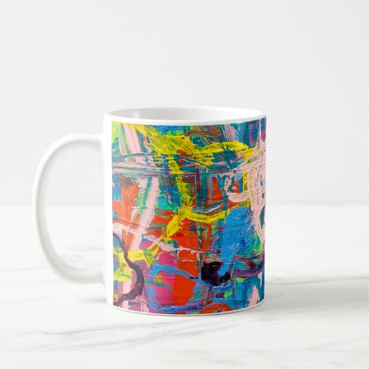 Abstract schilderij koffiemok (Links)