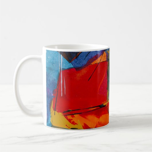 Abstract schilderij koffiemok (Links)