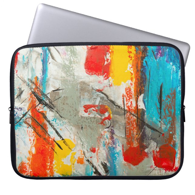 Abstract schilderij laptop sleeve (Voorkant)