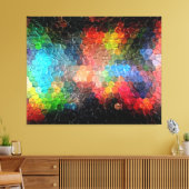 Abstract schilderij | Lichten in de nacht Canvas Afdruk (Insitu (Woonkamer))
