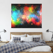 Abstract schilderij | Lichten in de nacht Canvas Afdruk (Insitu (Slaapkamer))