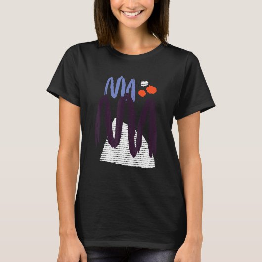 Abstract schilderij lijnen ontwerp t-shirt (Voorkant)