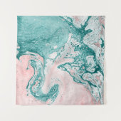 Abstract schilderij, marmeren effect, turquoise ro wandkleed (Voorkant (horizontaal))