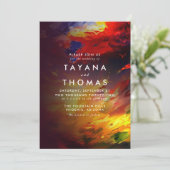 Abstract schilderij met een kleurrijke lucht. Brui Kaart (Staand voorkant)