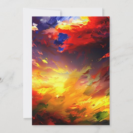 Abstract schilderij met een kleurrijke lucht. Brui Kaart (Achterkant)