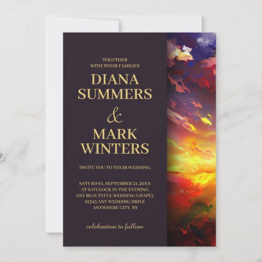 Abstract schilderij met een kleurrijke lucht. Brui Kaart (Voorkant)