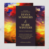 Abstract schilderij met een kleurrijke lucht. Brui Kaart (Voorkant / Achterkant)