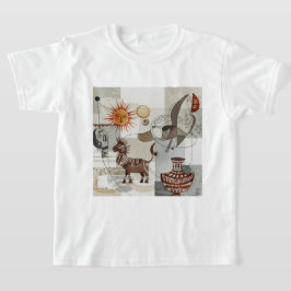 Abstract schilderij met etnische elementen t-shirt