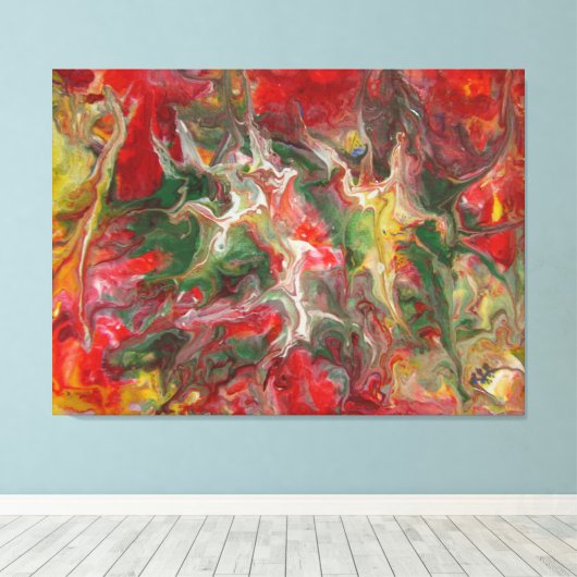 Abstract schilderij Moderne hedendaagse beeldende  Canvas Afdruk (Insitu (Houten vloer))