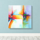 Abstract Schilderij Moderne Kunst Hoge Kwaliteit E Canvas Afdruk (Insitu (Houten vloer))