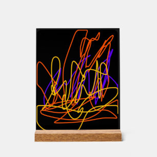 Abstract schilderij neon op acryl originele kunst bord