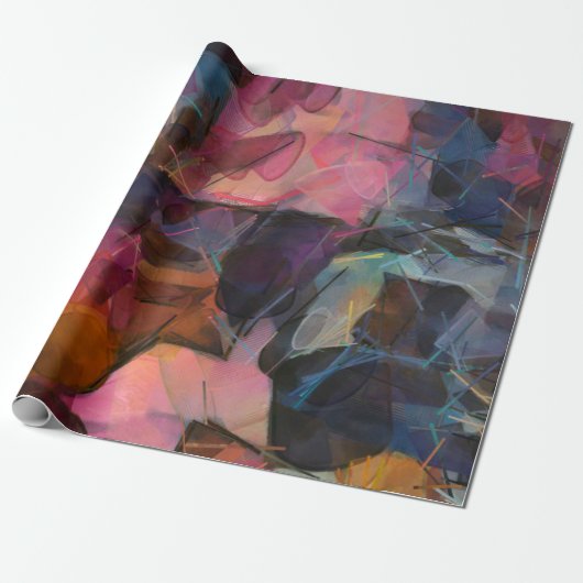 Abstract schilderij. Olieverf. Modern impressionis Cadeaupapier (Uitgerold)
