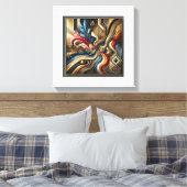 Abstract schilderij op premium verpakt canvas. canvas afdruk (Insitu (Slaapkamer))