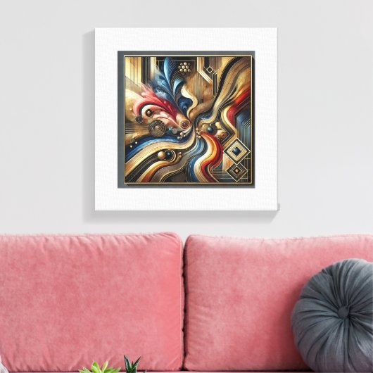 Abstract schilderij op premium verpakt canvas. canvas afdruk (Insitu (Woonkamer))