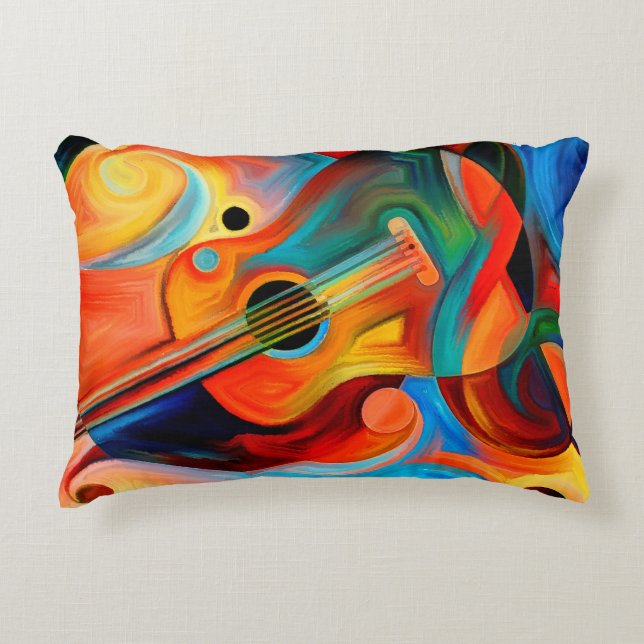 Abstract schilderij over muziek en ritten accent kussen (Voorkant)