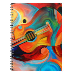 Abstract schilderij over muziek en ritten notitieboek