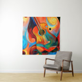 Abstract schilderij over muziek en ritten wandkleed (In Situ (horizontaal))