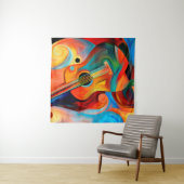 Abstract schilderij over muziek en ritten wandkleed (In situ)