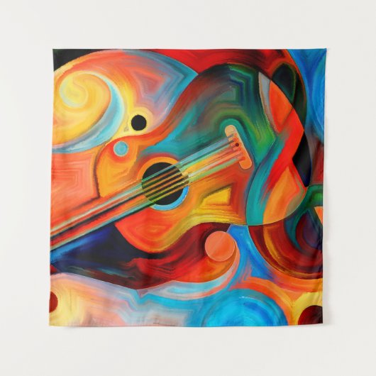 Abstract schilderij over muziek en ritten wandkleed (Voorkant)