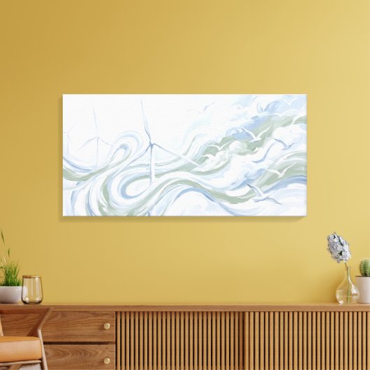 Abstract Schilderij over Windenergie, Kunst voor D Canvas Afdruk (Insitu (Woonkamer))