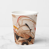 Abstract schilderij papieren bekers (Achterkant)