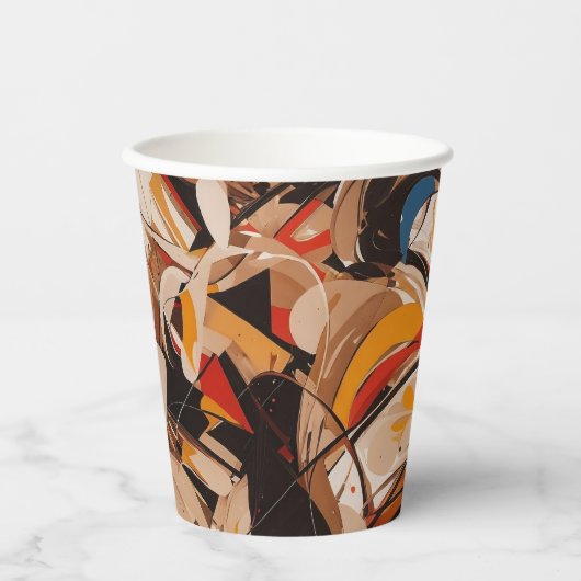 Abstract schilderij papieren bekers (Voorkant)